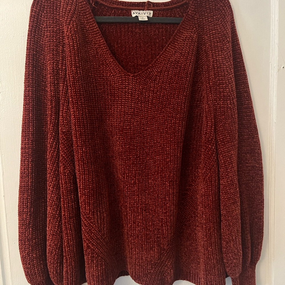 Plus Size Ava & Viv Rust Sweater